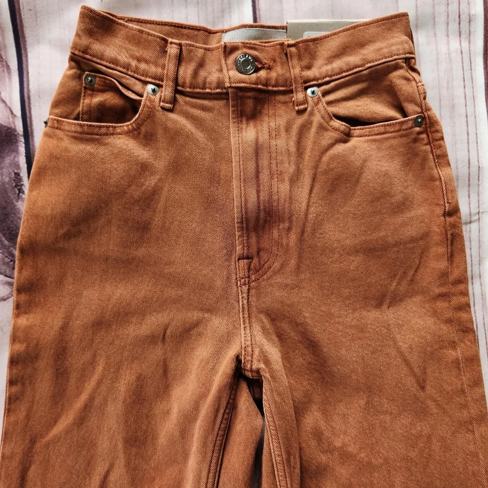 NWT Everlane "The Way-High" Rise Straight Jean Burnt Orange | Women's Size 23 - Picture 6 of 14